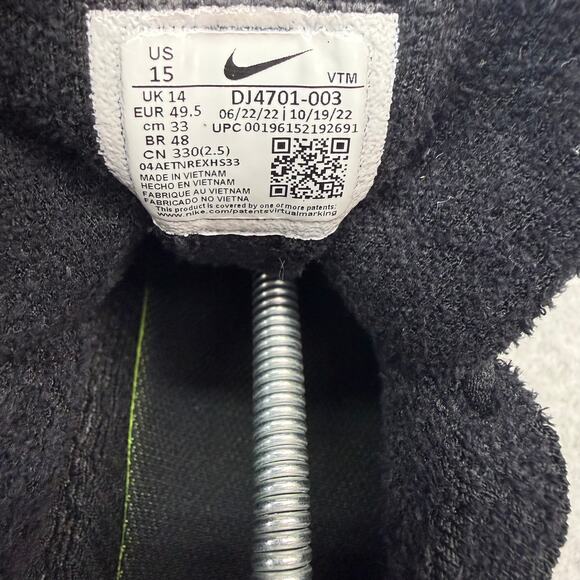 Nike Air Max Scorpion FK Men's Size 15 Triple Black Shoes DJ4701-003 - Picture 7 of 7